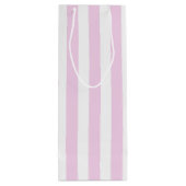 ピンク淡い色のとホワイトキャンディストライプー ワインギフトバッグ (裏面)