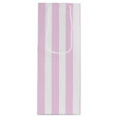 ピンク淡い色のとホワイトキャンディストライプー ワインギフトバッグ (正面)