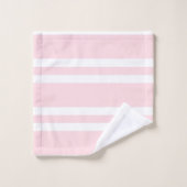 ピンク淡い色のと白のストライプ バスタオルセット (ウォッシュタオル)