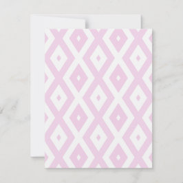 ピンク淡い色のと白のダイヤモンドパターン 出欠カード