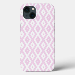 ピンク淡い色のと白のダイヤモンドパターンCase-Mate iPho iPhone 13ケース