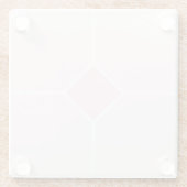 ピンク淡い色のと白の幾何学的パターン ガラスコースター (裏面)