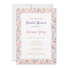 ピンク淡い色のと紫のフローラブライダルシャワー
