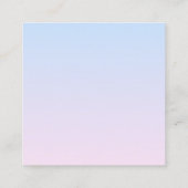 ピンク淡い色のと青のグラデーションの背景 スクエア名刺 (裏面)