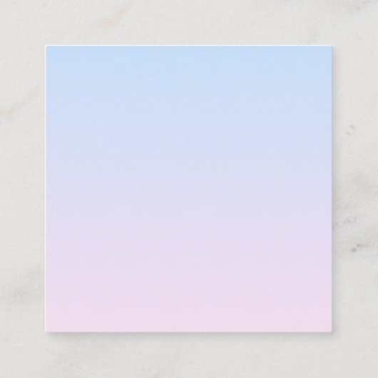 ピンク淡い色のと青のグラデーションの背景 スクエア名刺 (裏面)
