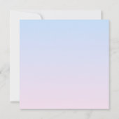 ピンク淡い色のと青のグラデーションの背景 招待状 (裏面)