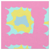 ピンク淡い色のと黄数々のパターン（の模様が）ある綿 ファブリック (クローズアップ)