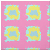 ピンク淡い色のと黄数々のパターン（の模様が）ある綿 ファブリック (見本)