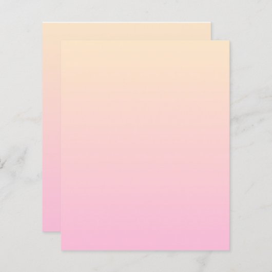 ピンク淡い色のと黄色のグラデーション背景 (正面/裏面)