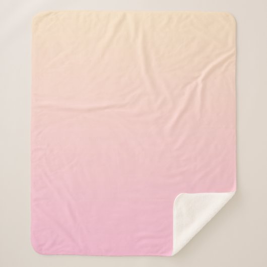 ピンク淡い色のと黄色のグラデーション背景 シェルパブランケット (正面)