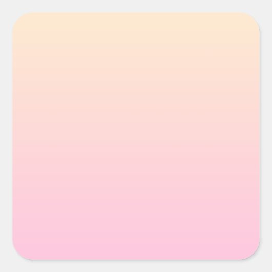 ピンク淡い色のと黄色のグラデーション背景 スクエアシール (正面)
