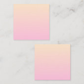 ピンク淡い色のと黄色のグラデーション背景 スクエア名刺 (正面/裏面)