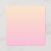 ピンク淡い色のと黄色のグラデーション背景 スクエア名刺 (裏面)
