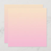 ピンク淡い色のと黄色のグラデーション背景 招待状 (正面/裏面)