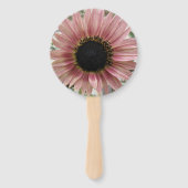 ピンク淡い色ののひまわりパーソナライズされた ハンドファン (裏面)