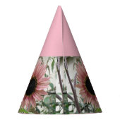 ピンク淡い色ののひまわり パーティーハット (裏面)