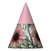 ピンク淡い色ののひまわり パーティーハット (左)