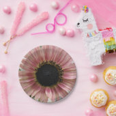 ピンク淡い色ののひまわり ペーパープレート (パーティー)