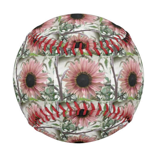 ピンク淡い色ののひまわり 野球ボール (正面)