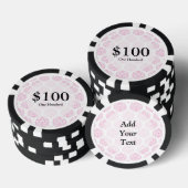 ピンク淡い色ののダマスク ポーカーチップ (積み重ね)