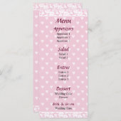 ピンク淡い色ののハート結婚のメニュー メニュー (正面/裏面)