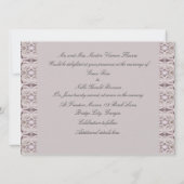 ピンク淡い色ののバラが蹄鉄を愛伝統的結婚する 招待状 (裏面)