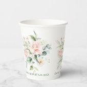 ピンク淡い色ののバラの花束 紙コップ (正面)