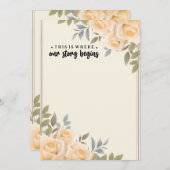 ピンク淡い色ののバラ私たちの物語が始まる場所 (正面/裏面)