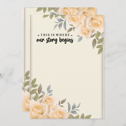 ピンク淡い色ののバラ私たちの物語が始まる場所 (正面/裏面)