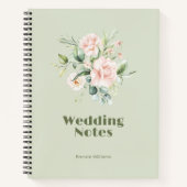 ピンク淡い色ののバラ結婚ズ・ノート ノートブック (正面)