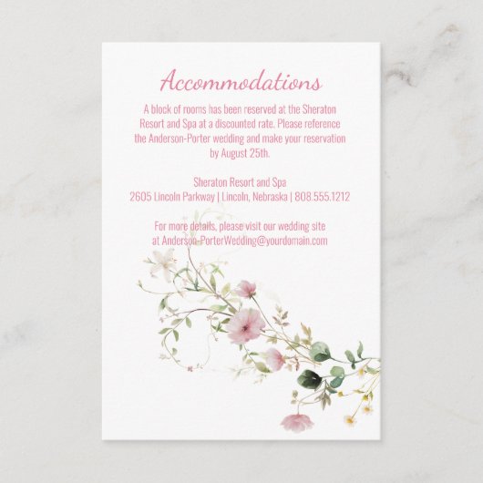 ピンク淡い色ののフローラエンクロージャ エンクロージャーカード (正面)