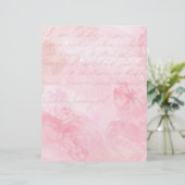 ピンク淡い色ののフローラ文字スクラップブックEphemera (スタンド正面)