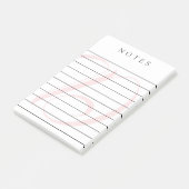 ピンク淡い色ののモノグラムの行付きノート ポストイット (アングル)