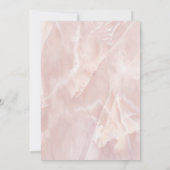 ピンク淡い色のの大理石の幾何学的な書道Quince 招待状 (裏面)
