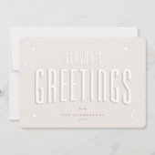 ピンク淡い色のの季節の挨拶レトロ星写真 シーズンカード (正面)