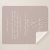 ピンク淡い色のの手書きラブレターまたはメッセージ      シェルパブランケット (正面(横))