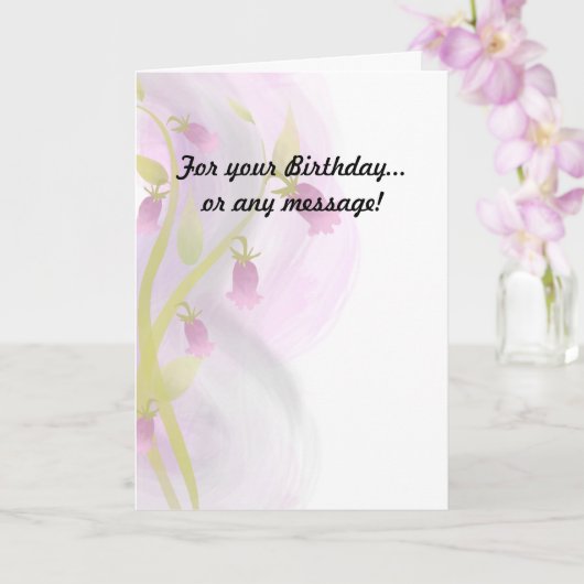 ピンク淡い色のの水彩洗剤 カード (蘭)