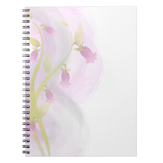 ピンク淡い色のの水彩洗剤 ノートブック (正面)