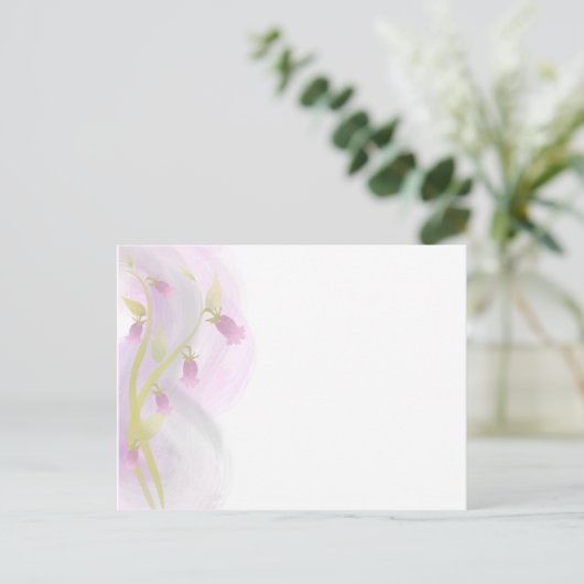 ピンク淡い色のの水彩洗剤 ポストカード (スタンド正面)