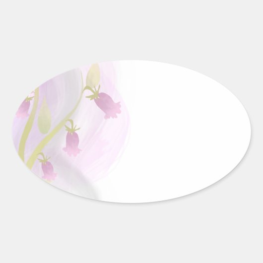ピンク淡い色のの水彩洗剤 楕円形シール (正面)
