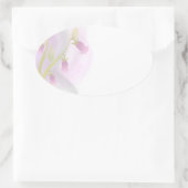 ピンク淡い色のの水彩洗剤 楕円形シール (バッグ)