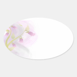 ピンク淡い色のの水彩洗剤 楕円形シール