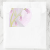 ピンク淡い色のの水彩洗剤 長方形シール (バッグ)