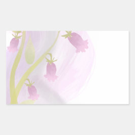ピンク淡い色のの水彩洗剤 長方形シール