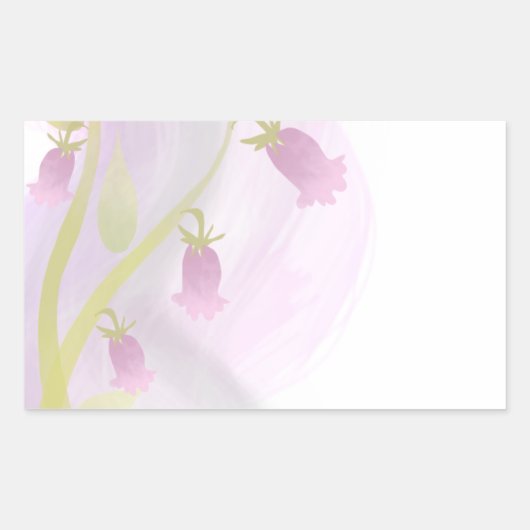 ピンク淡い色のの水彩洗剤 長方形シール (正面)