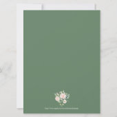 ピンク淡い色のの水彩色バラブーケ 招待状 (裏面)