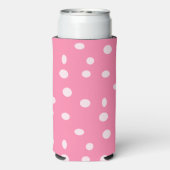 ピンク淡い色のの水玉模様 スリム缶クーラー (Seltzer裏面)