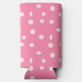 ピンク淡い色のの水玉模様 スリム缶クーラー (裏面)