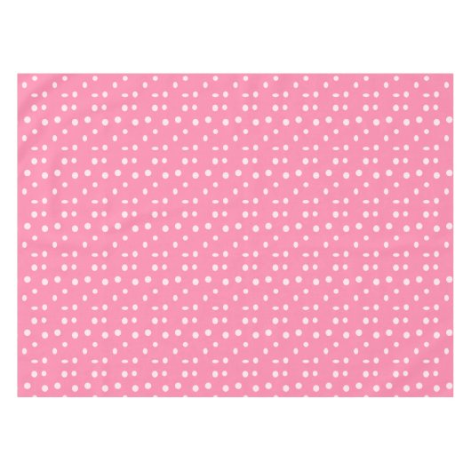 ピンク淡い色のの水玉模様 テーブルクロス (正面(横))