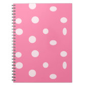 ピンク淡い色のの水玉模様 ノートブック (正面)